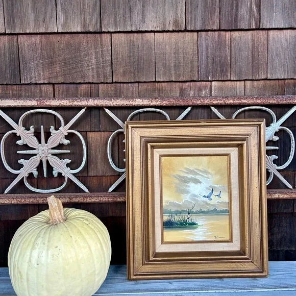 Vintage Duck Pond Oil Painting by Stephen Bellinger (18x16) - Picture 10 of 12